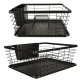 Dish Drying Rack with Utensil Holder and Drip Tray for Kitchen Counter, Black