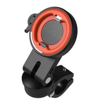 Phone Holder for Motorcycle & Scooter Mirror Mount 10-16mm, Black/Orange