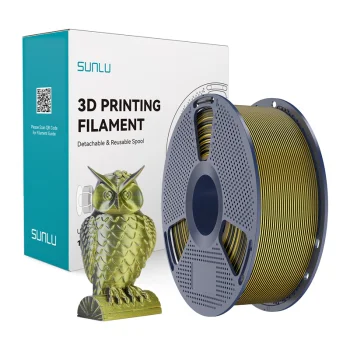 Sunlu PLA+ Silk Dual Color 3D Filament (Black and Gold)