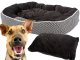 Soft and comfortable plush dog bed with pillow