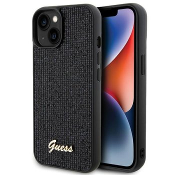Apple iPhone 15 6.1'' Guess Disco Metal Script Case Cover, Black