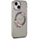 Guess iPhone 15 / 14 / 13 Case IML Flowers Wreath MagSafe, Black