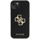 Apple iPhone 15 6.1\'\' Guess Leather Perforated 4G Glitter Logo Case Cover, Black