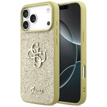 Guess iPhone 17 Pro Max Case Fixed Glitter Big 4G, Gold