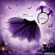 Kids Halloween Costume, Bat Skirt and Headband, Black/Purple