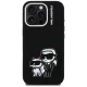 Karl Lagerfeld Silicone Karl&Choupette Sketch MagSafe Case for iPhone 16 Pro, Black