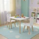 Ecotoys Children\'s Furniture Set Table and 2 Chairs, White