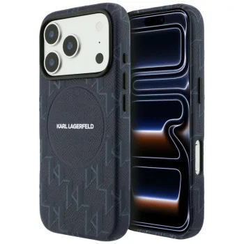 Karl Lagerfeld Monogram MagSafe Case iPhone 17 Pro Blue