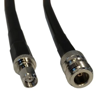 Coaxial Cable LMR-400, 10m, N-female to RP-SMA-male, Black