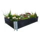 KLASIKA GARDEN Wooden Raised Garden Bed, 1200x800x195 mm, Black