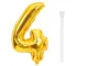 Foil Balloon Number 4 for Birthday Party 66cm, Gold
