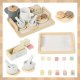 Wooden Tea Set for Kids Kruzzel 26543, 16pc Pretend Play Kitchen Toy Set