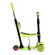 ECOTOYS 3-in-1 Kids Scooter with Seat and Light-Up LED Wheels, Green