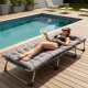 Folding Fishing Bed Chair with Mattress and Pillow MultiGarden, Grey