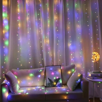 Telcon 200 LED Curtain Lights 3m x 2m for Parties and Home Decor, Multicolor