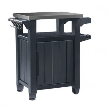 Grill Table with Storage Cabinet KETER Unity 105L, Graphite Gray