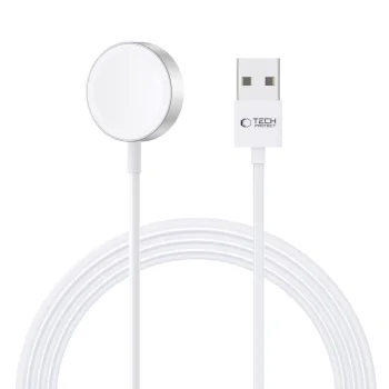 Tech-Protect UltraBoost Magnetic Inductive Charger for Apple Watch, USB-A, 1.2m, White