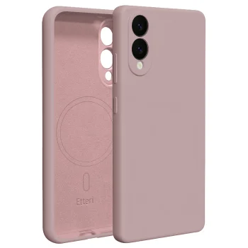 Etteri Silicone Mag Case for Samsung Galaxy S25 Edge, Light Pink