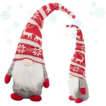 Christmas Gnome with Beard, 48 cm, Grey