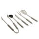 Grill utensil set with 5 stainless steel tools and case, 6-in-1 BBQ accessories