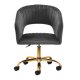4Rico QS-OF212G Velvet Swivel Salon Chair, Grey