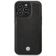 BMW iPhone 14 Pro Case Leather Diamond Pattern, Black