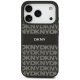 DKNY Repeat Texture Pattern with Tonal Stripe iPhone 17 Pro Case - Black