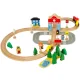 Wooden Train Set with Tracks and Station 50 Pieces