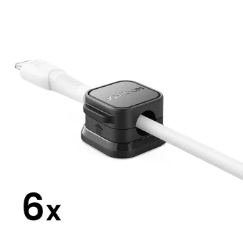 Joyroom JR-ZS368 Magnetic Cable Organizer, 6 Pcs, Black