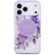 Guess IML Flower & Tonal Circle MagSafe Phone Case Cover iPhone 17 Pro Max - purple