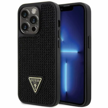 Apple iPhone 14 Pro 6.1'' Guess Rhinestone Triangle Case Cover (GUHCP14LHDGTPK), Black