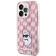 Karl Lagerfeld Monogram Choupette Case for iPhone 15 Pro, Pink