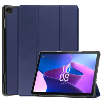 Lenovo Tab M10 (3rd Gen) (TB-328FU) Trifold Stand PU Leather Hard Protective Cover Case, Dark Blue