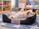Plush Sofa Dog Bed for Small and Medium Dogs with Washable Cover