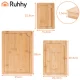 Bamboo Cutting Board Set Ruhhy 3 Piece with Stand for Kitchen
