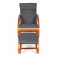 ModernHome Rocking Chair with Ottoman Scandinavian Lounge Chair, Walnut/Gray