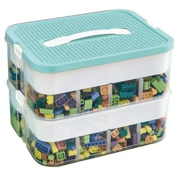 LEGO Blocks Container Box, 2 Levels