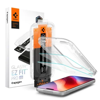 Spigen Glas.tR EZ Fit Pro AC Tempered Glass for iPhone 16 Pro / 17 / 17 Pro / 18 Pro, 2-Pack