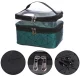 Travel Cosmetic Case with Compartments, green