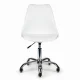 ModernHome Swivel Office Chair with Cushion and Chrome Base, White