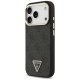 Guess iPhone 17 Pro Case 4G PU Leather with Triangle Logo, Black