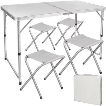 Trizand Camping Set: Folding Table and 4 Chairs