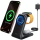 Joyroom JR-W15 3-in-1 Wireless Charging Station with MagSafe - Black