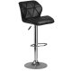Sofotel Castel Adjustable Quilted Bar Stool with Back, black