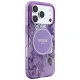 Guess IML Flowers Pearl Strap MagSafe case for iPhone 18 Pro Max / 17 Pro Max, purple