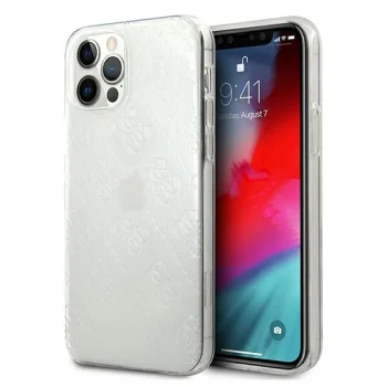 Guess iPhone 12 Pro Max Case 4G 3D Pattern Collection, Transparent