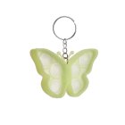 "Pop it" Bubble Fidget Antistress Tactile Sensory Toy Keychain in the shape of a butterfly, green/luminescent