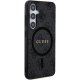Guess Samsung Galaxy S24 Case 4G Leather Metal Logo MagSafe, Black