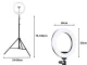 RGB LED Ring Light with Phone Holder and Adjustable Tripod, 30cm, 120W