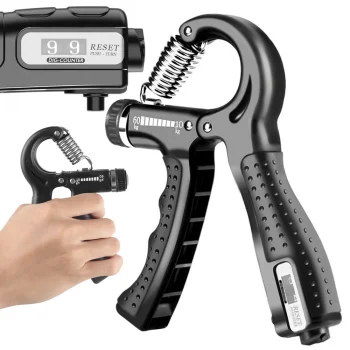 Black Hand Grip Strengthener with Counter, Adjustable 10-60kg